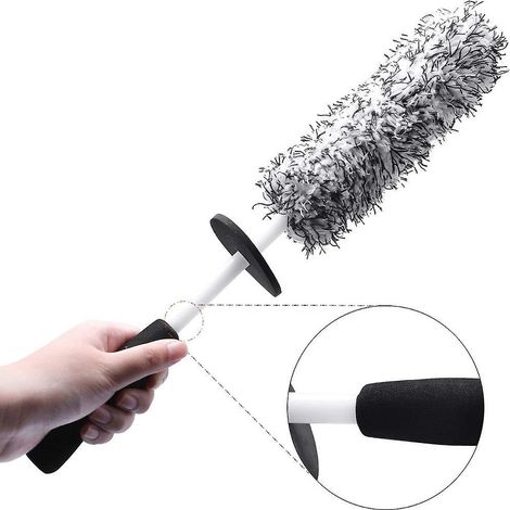 1 Brosse Jantes Voiture, Brosse De Nettoyage En Microfibre Pour Jante Sans Partie Mtallique, Brosse De Roue De Voiture Pour Nettoyage Efficacement (1/5)