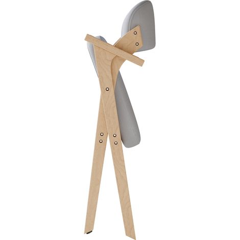 Set di 2 sedie da pranzo pieghevoli in legno e lino grigio con braccioli stile moderno MODENUIT (1/5)