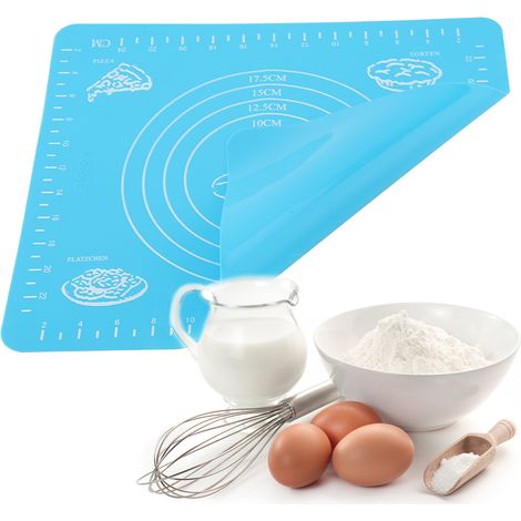 Tapis de cuisson en silicone anti-dérapant, planche à pâtisserie non adhésive pour étaler la pâte, tapis de protection pour four et plan de travail. (1/4)