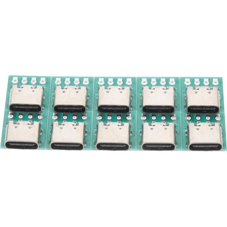 Lot de 10 eurs USB Type C Femelle 3.1 PCB en Alliage de Zinc, Transmission Fluide et Stabilité Renforcée pour Câbles DIY (1/5)