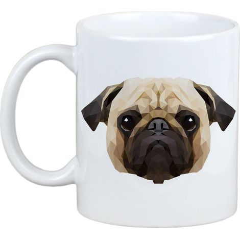 Pug, Carlin - taza con una foto y la inscripción perro geométrico Art-Dog (1/5)