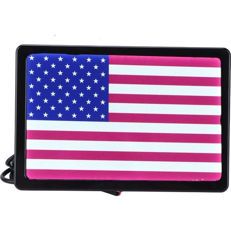 Drapeau lumineux LED 4x6 pouces (10x15 cm) DC12V, couleurs américaines, universel, pour motos, SSV et quads, cadre noir (1/5)