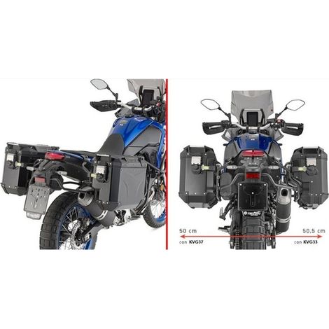 KAPPA 2025/05 MONOKEY CAM SIDE SIDE CASE RACK YAMAHA TENERE 700 '19-'24, WORLD RAID '22-'25- PER CASSETTE LATERALI IN ALLUMINIO KVG K'VOYAGER - TAGLIO DESTRO KVGS33