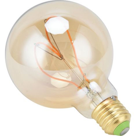 G95 Herzförmige LED-Retro-Glühbirne E27, dimmbar, Vintage, 110 V, 4 W, warmweißes Licht, Goldfarben, für Schlafzimmer (1/5)