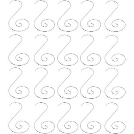 Set mit 600 dekorativen S-förmigen Haken, Edelstahl, rostfrei, silberfarben, für Weihnachtsbäume und Dekorationen (1/5)