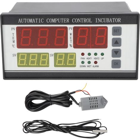 1 Contrôleur d'incubateur, écran LCD, régulation température humidité, rotation automatique des œufs, pour couveuse 220V (1/5)