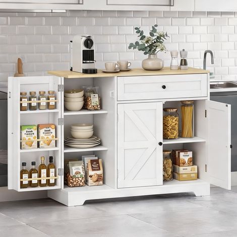 Buffet coloris blanc en MDF 100 x 40 x 81 cm (1/5)