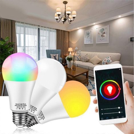 Lot de 2 ampoules connectées Tuya Smart E27, dimmables et compatibles Wi-Fi, 18 W, blanches (1/5)
