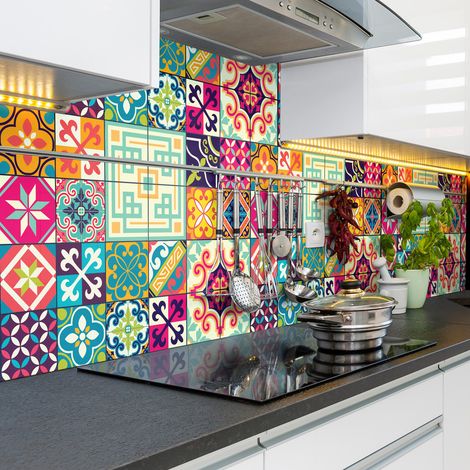 Stickers muraux - Sticker Mural Carrelage adhésif Cuisine Salle de Bain - AZULEJOS LOREN - 24stickers20x20cm (1/5)