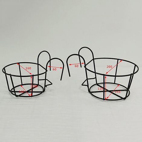 Support de Pot de plantes à balustrade suspendue, 3 pièces, panier de fleurs de pont de balcon extérieur pour jardin, rebord de Patio rond (1/5)