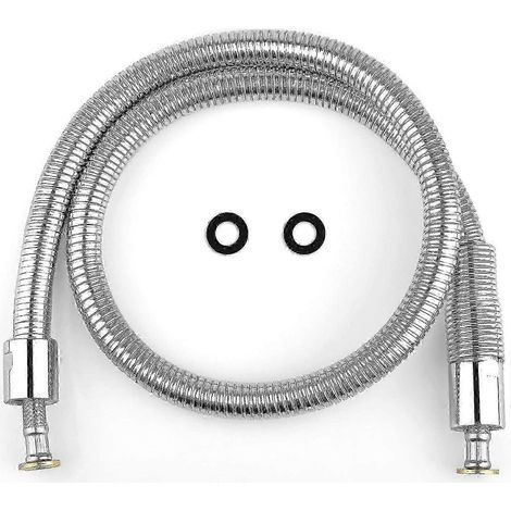 Tuyau flexible universel de prérinçage de 38 pouces en acier inoxydable – Filetage 7/8-20UN, anticorrosion, pour lave-vaisselle et robinets commerciaux (1/5)