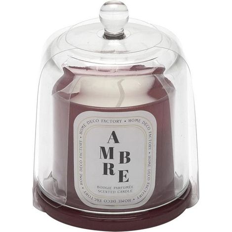 Bougie parfumée ambre avec Cloche - Bijou surprise - D 6,8 x H 11 cm - Livraison gratuite
