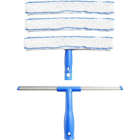 Raclette Vitre, Nettoyeur Vitre Telescopique avec Raclette en Silicone et Brosse en Microfibres Kit de Nettoyage de Fenêtre pour Verre, Douche, Miroir, Voiture (1/5)