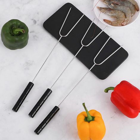 Lot de 6 fourchettes à manche en plastique pour barbecue, grillades, service, cuisson et rôtissage (1/4)