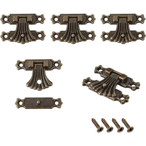 5 Sätze Holzkasten Verschluss Schließung Haspe Verschlüsse Bronze Ton 37 x 27mm DE de (1/3)