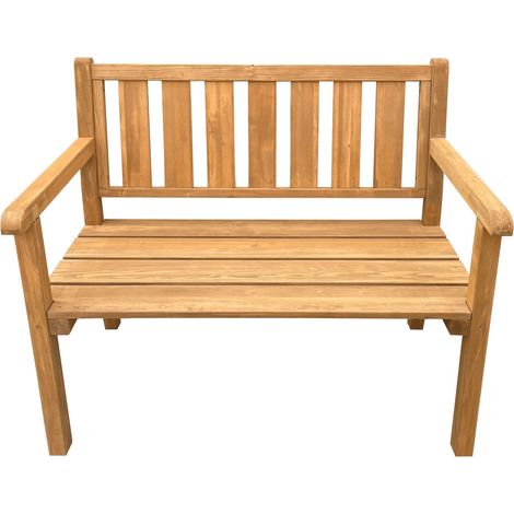 Axi Violette Banc De Jardin En Bois Brun Banc En Bois Avec Accoudoirs Assise D'Extérieur/Terrasse, 100% Hemlock Certifié Fsc Avec Dossier Pour 2 Personnes 109 X 62,5 X 92,5 Cm (1/5)