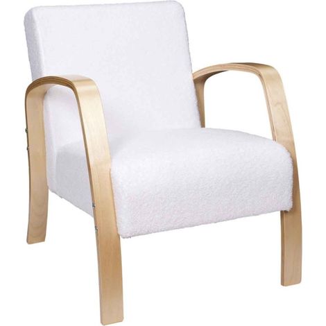 Fauteuil Scandinave Design "Hella" 80cm Blanc (1/5)