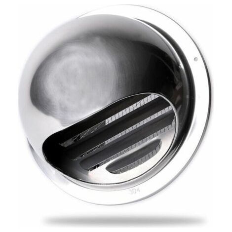 Grille Ventilation 100 mm Grille Aeration Inox Haute Qualité Grille Aération Extérieur Avec Moustiquaire Protège la Façade et Empêche l'entrée d'air Froid/Grille Inox (1/5)