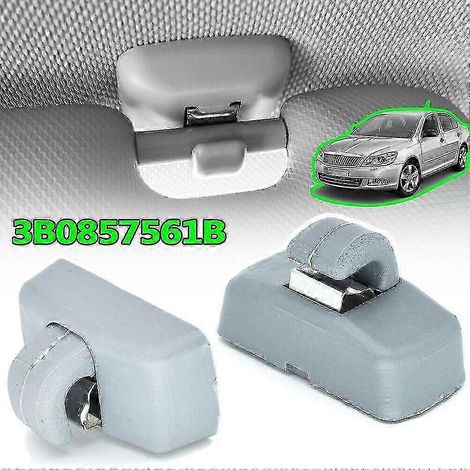 Clips de fixation pour pare-soleil de voiture pour Skoda Fabia 6Y, Octavia 1Z et Superb B5, crochets de pare-soleil avant, référence 3B0857561B, accessoires intérieurs (1/5)