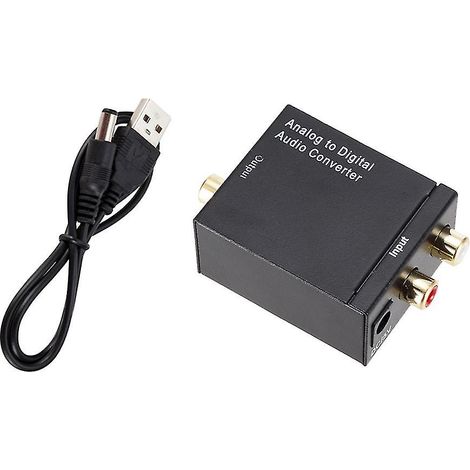 Convertisseur analogique-numérique audio (ADC) vers numérique, adaptateur audio optique/coaxial RCA/Toslink/SPDIF pour TV (neuf) (1/4)