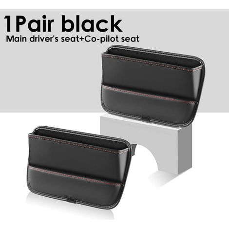 Organisateur de console latérale de voiture en cuir PU vert, remplisseur d'espace entre les sièges avant, pour téléphone portable, clés et petits objets. Accessoire auto pratique. (1/5)