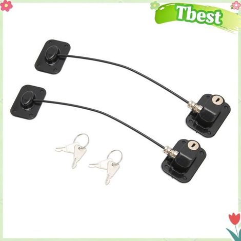 Tbest serrure de congélateur Serrure de Réfrigérateur avec 4 Clés, Mini Serrure de Réfrigérateur en Plastique Durable arts stylo