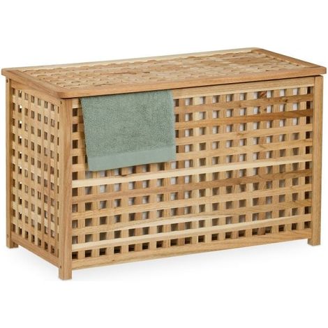 Cesta de ropa en nogal con saco