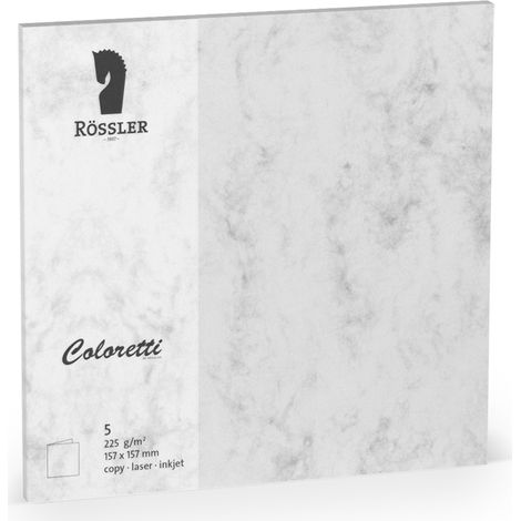 Carte double 157 x 157 Coloretti, lot de 5, marbre gris