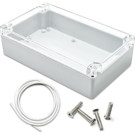 boite de derivation etanche ip65 electrique exterieur, 200x120x56mm boite de dérivation connecteur de câble, boitier plastique electronique avec couvercle transparent, protection des appareil (1/5)