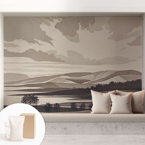 Fototapete Tapete Vliestapete mit Kleber Büro Wandgestaltung - Wanddekoration Wohnzimmer Ruhige Landschaft 208x146 cm (1/5)