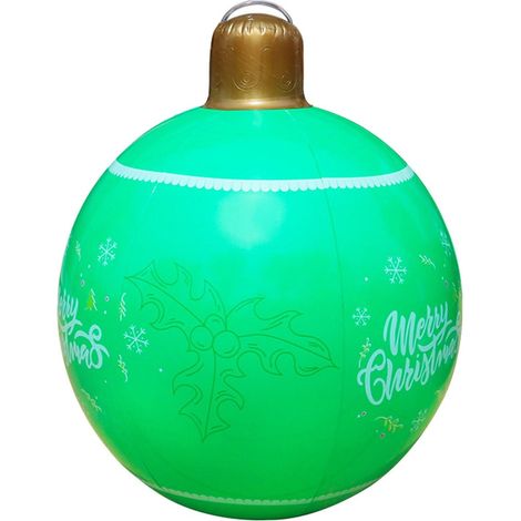 Boule De Noël Gonflable - Pvc - 48 Cm - Décoration Extérieure Et Intérieure - Pour Jardin Piscine Ou Arbre De Noël - 1 Pièce (1/3)