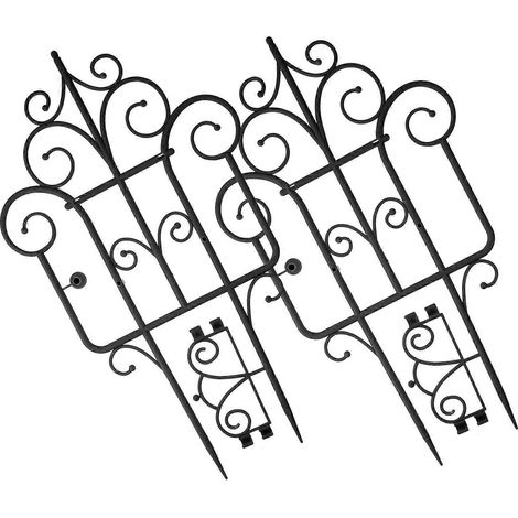 Bordures de clôture extérieure de style européen, adaptées aux panneaux de clôture pour parterres de fleurs de jardin et aux enclos pour animaux de compagnie, en plastique, lot de 2. (1/5)