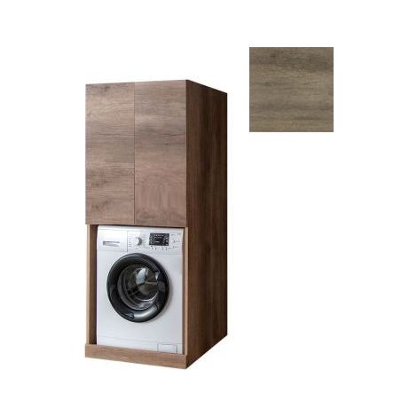 Mobile Lavanderia a Colonna per Lavatrice o Asciugatrice con 2 Ante Installabili Sopra o Sotto 70x70x174A cm in Nobilitato Unika Olmo Naturale (1/3)