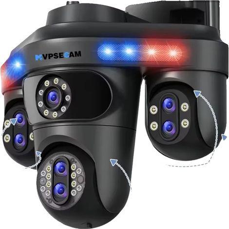 Cámara de seguridad, zoom óptico 10X, rotación e inclinación de 360°, 35MP, color negro, sin tarjeta, enchufe europeo. (1/2)