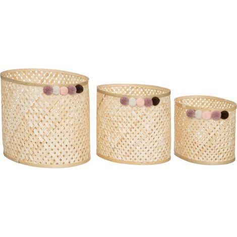 Lot de 3 Paniers Enfant Campagne 38cm Beige (1/4)