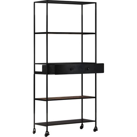 Maison Exclusive - Bücherregal 80x35x180 cm Raues Mangoholz & Eis (1/5)
