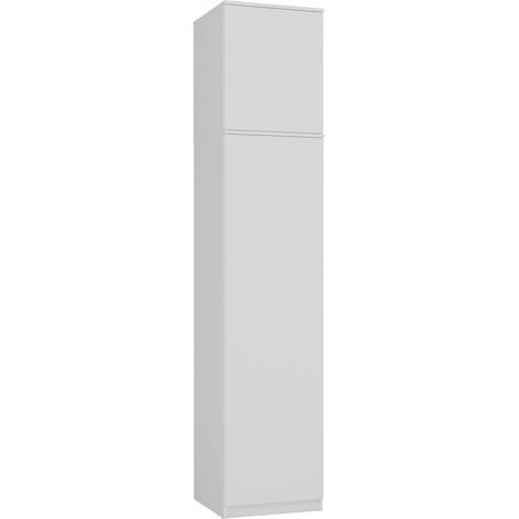 SD-50 Armoire avec Caisson Supérieur, Portes, Étagères, Blanc Mat, pour Dressing, Chambre, Bureau (1/5)