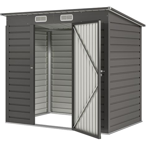 Abri Siward Rangement Extérieur Sécurisé Étanche Acier Gris 191x130 cm