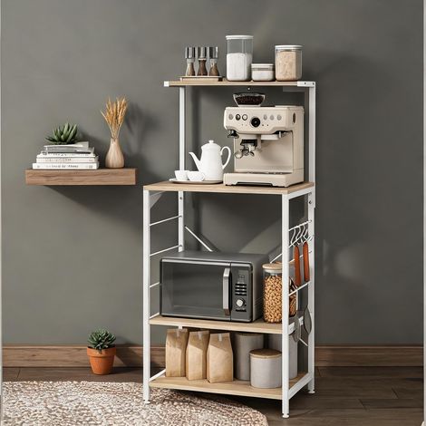 Étagère de rangement en bois et acier 60 x 40 x 123 cm Blanc (1/5)
