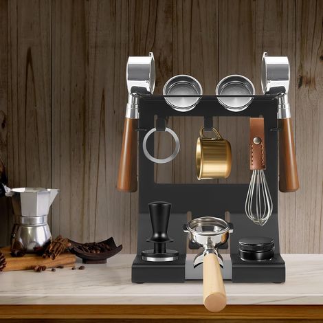 Aufbewahrungsregal FüR KaffeezubehöR,Espresso-Werkzeughalter,Organizer Mit Haken,Tamperstation FüR 58mm Portafilte,Barista Regal (1/5)