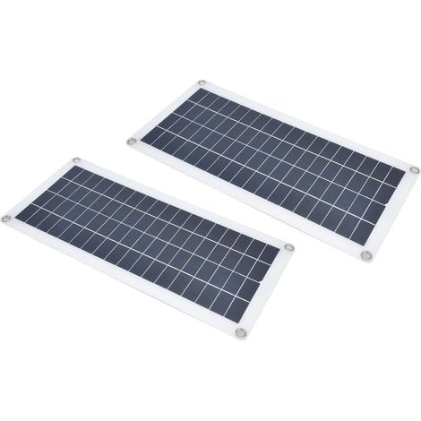 Kit de 2 panneaux solaires de 10 W avec contrôleur 30 A, module photovoltaïque et port USB 5 V pour la charge d'urgence des camping-cars et bateaux. (1/5)