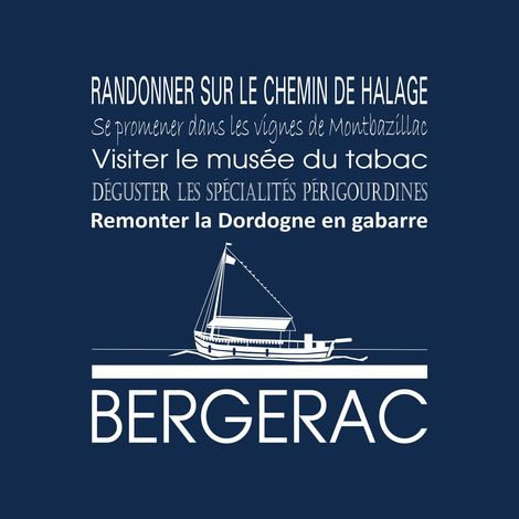 Tableau sur toile Bergerac navy 30x30 cm - Impression sur Toile Murale Décorative - Image imprimée en HD sur Toile - Toile sur Châssis en Bois FSC - Fabriqué en France (1/4)