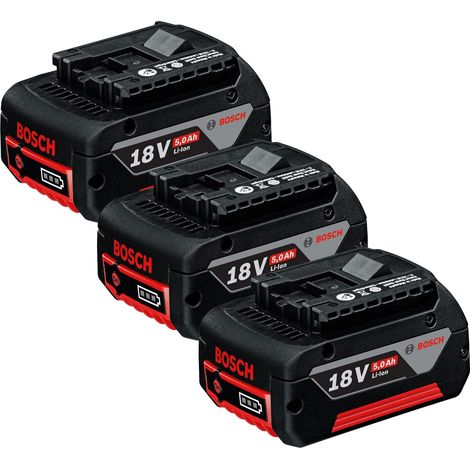 3 X Bosch 18v 5Ah Li-ion Coolpack Batteries Lithium Ion Cordless 5.0ah Cool Pack (1/2)