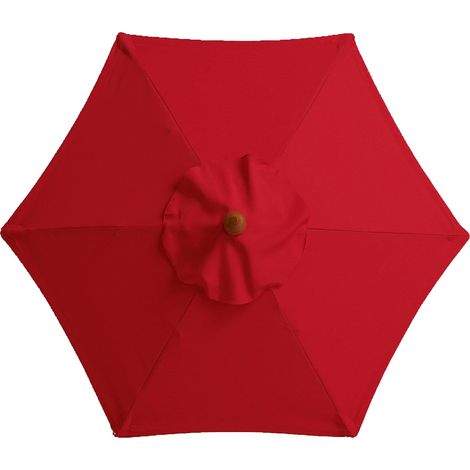 (Rouge) Toile de rechange pour parasol - 6 baleines - Diamètre 2 mètres - Imperméable - Protégé contre les UV - Toile de rechange (1/5)