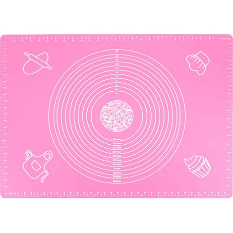 Tapis de pâtisserie en silicone anti-adhésif Rose 50 x 40 cm (1/5)