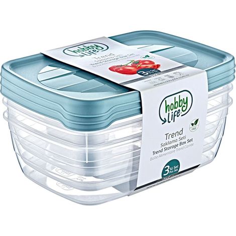 HOB021017 SET MIT 3 RECHTECKIGEN LEBENSMITTELBEHÄLTERN 2L (1/2)