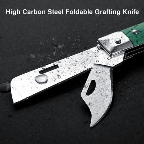 Couteau à greffer pliable en acier à haute teneur en carbone avec manche ergonomique - Outil pour arbres fruitiers de jardin (1/5)