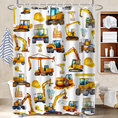 Ensemble rideau de douche polyester avec anneaux 180x180 léger rideau imperméable pour dans une salle de bain design (1/5)