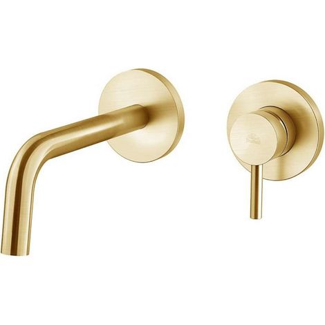 Miscelatore lavabo Honey Gold Spazzolato ad incasso con bocca l.123 mm Paffoni serie Light LIG104HGSP70 Ottone - Honey Gold Spazzolato (1/3)