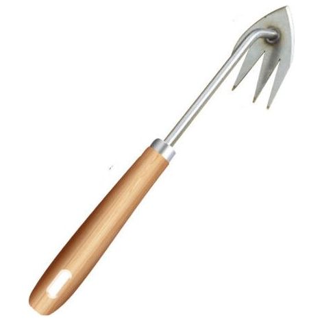 pair Arracher les mauvaises herbes avec griffe en forme de M, outil de désherbage, arrache-pissenlits, outil de jardinage, en acier inoxydable avec manche en bois massif (type M), 30 cm (1/3)